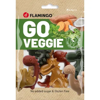 Pro psa 120g Flamingo Veggie Dinosaur Mix 4 kusy pochoutek pro psy