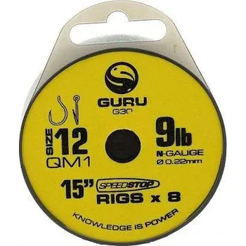 Guru Návazec QM1 Speed Stops Rigs 38cm QM1 vel.12 + N-Gauge 0,22mm 8ks