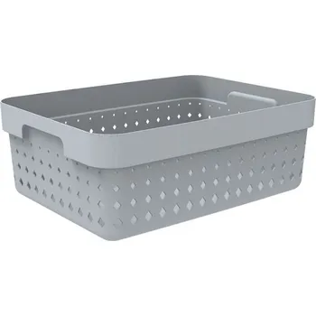 Úložný box košík SEOUL M, 36x27x13cm-mat.šedý, plast
