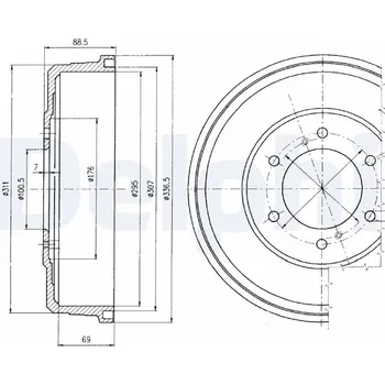 Brzdový buben Brzdový buben DELPHI BF461