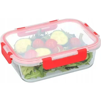Dóza na potraviny SKLENĚNÁ NÁDOBA NA POTRAVINY S VÍKEM LUNCHBOX DO MIKROVLNNÉ TROUBY ALPINA 1L