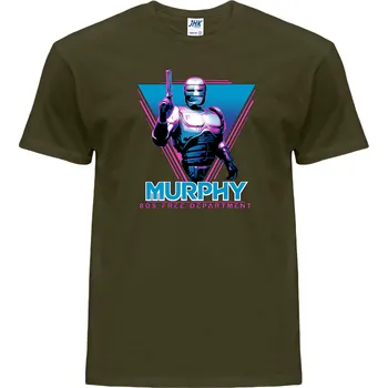 Pánské tričko panske_levne_tricko_potisk_murphy_robocop Barva: Khaki, velikost: S