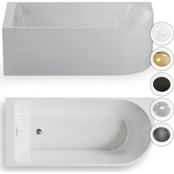 Vana Akrylátová rohová vana Corciano Moderní2, boční odtok, 160 x 75 cm