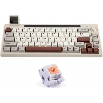 Klávesnice Mechanická klávesnice Epomaker RT65 Wisteria Linear Switch Šedo-Bílá