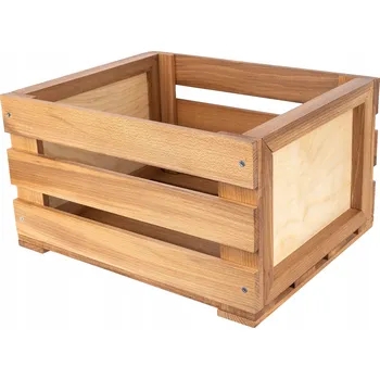 Úložný box Buková dřevěná bedna krabička truhla velká na vinylové desky, hračky