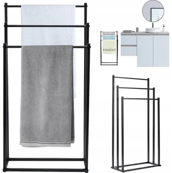 Držák na ručník Volně stojící hrazda Bedee černá