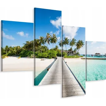 Obraz Čtyřdílný obraz Oceán OSTROV Molo Palmy 80x50