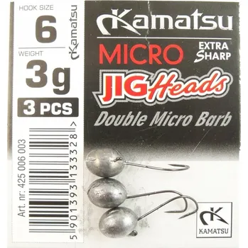Rybářský háček Jigová hlavička Kamatsu Micro Hak 6 - 3g - 3 kusy