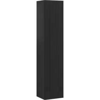 Koupelnový nábytek Mexen Rivel koupelnový sloupek 35 cm, 1 dveře, drážkovaný, černý mat - 91A21-03016-1-BF71 Koupelnové skříňky