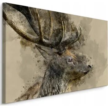 Obraz Obraz na plátně jelen akvarel příroda do kanceláře 40x30