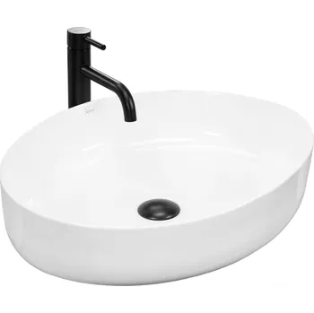 Umyvadlo na desku oválné Rea Queen 41,5 cm bílé