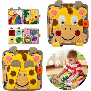 Hračka pro nejmenší SENZORICKÁ MONTESSORI KNÍŽKA PLSTĚNÁ EDUKAČNÍ 3D KNIHA