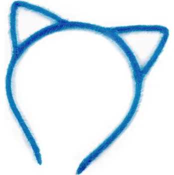 Náramek Chlupatá čelenka do vlasů kočka, malé, 5 modrá