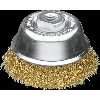 Drátěný kartáč Lessmann 426767 | Hrncový kartáč, pomosazený drát 100xM14x2,0 / oceľ pomosazená 0,30