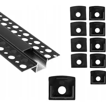 Příslušenství pro LED osvětlení Záslepka pro LED profily zápustné GP01, GP02, GP03 s otvorem, černá, 10 ks