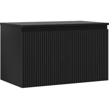 Koupelnový nábytek Mexen Rivel koupelnová skříňka pod umyvadlo 80 cm s deskou, 1 zásuvka, rýhovaná, černá mat - 91A20-08047-1-BFC71 Koupelnové skříňky