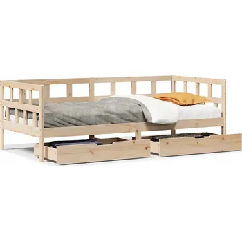 Pohovka Rozkládací postel-pohovka se zásuvkami, borovice, 203,5 x 97,5 x 68,5 cm