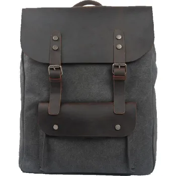 Městský batoh TopMode Retro batoh kombinace pravé kůže a plátna 473919