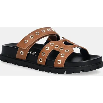 Dámské pantofle Pantofle Guess FASHIE FLPFAS.ELE03.BROWN hnědá 82X, EUR 36