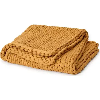 deka Pletená vlněná deka 150cm x 100cm - Žlutá