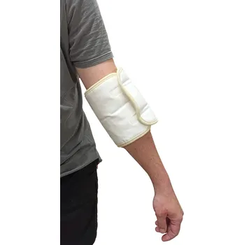 BabičkaOvečková.cz Návlek na koleno z ovčí vlny merino na suchý zip přírodní