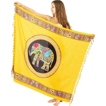 Šátek Sarong / pareo Slon žlutý, Sittar POSLEDNÍ KUS!