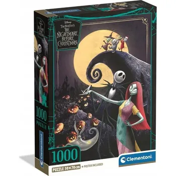 Puzzle CLEMENTONI 1000 dílků COMPACT Ukradené Vánoce (Nightmare Before Christmas) [PUZZLE]