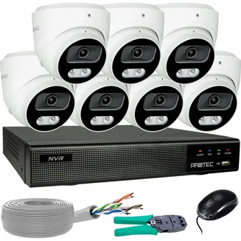 Bezpečnostní kamera Monitorovací sada 7 IP kamer 8MP 4K POE s detekcí lidí a vozidel (bez HDD)