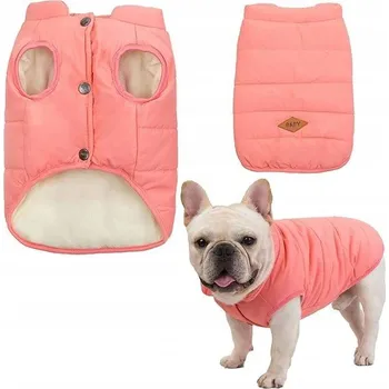 Obleček pro psa Zimní bunda a vesta pro psa s fleecovou podšívkou, teplá, velikost S, růžová
