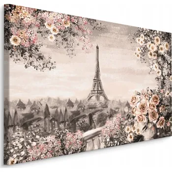 Obraz Obraz Canvas Pohled na Paříž KVĚTINY Dekor 3D 40x30