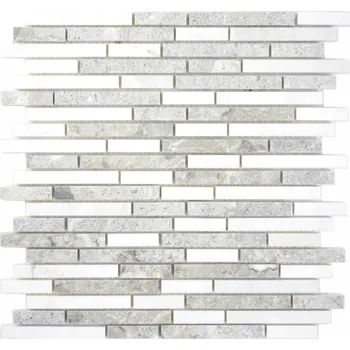 Obklad Mozaika WzorcowniaStudio 30,5 x 30,5 cm, odstíny šedé a stříbrná