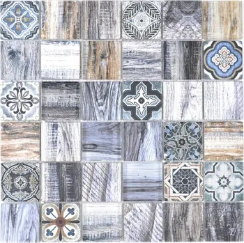 Obklad Skleněná mozaika WzorcowniaStudio 30 x 30 cm, odstíny šedé a stříbrné