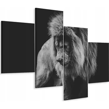 Obraz Čtyřdílný obraz Divoká Kočka LEV Zvíře 3D 80x50