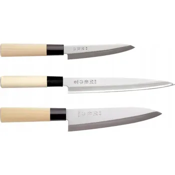Sada 3 nožů Sekiryu - nůž šéfkuchaře Gyuto, Yanagiba, univerzální nůž Petty