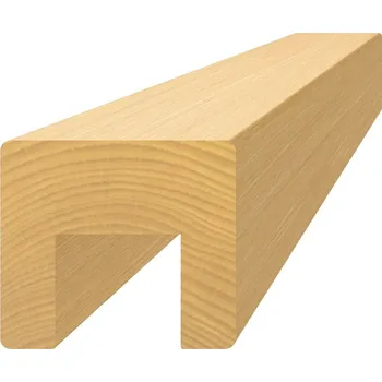Zábradlí dřevěný profil EDB-SB300, broušený buk bez nátěru - madlo 45 x 40 mm, délka 3000 mm, s drážkou 24 x 22 mm, necinkovaný materiál