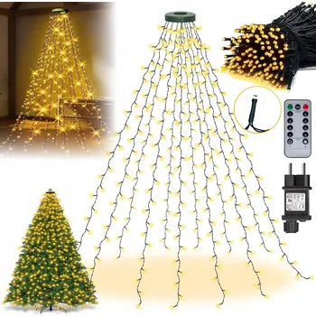 Vánoce SVĚTELNÝ ZÁVĚS 300 LED SVĚTÝLEK DEKORACE NA VÁNOČNÍ STROMEK