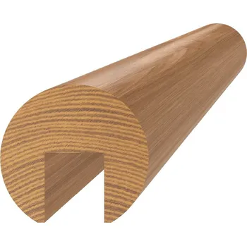 Zábradlí dřevěný profil kulatý EDD-SC300, broušený dub bez nátěru - ø 42 mm, délka 3000 mm s drážkou 17 x 20 mm