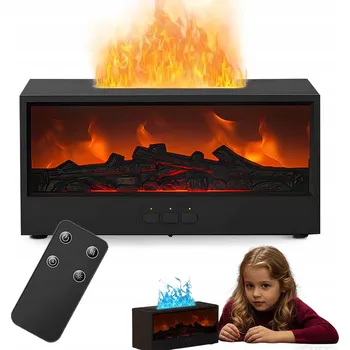 Zvlhčovač vzduchu ZVHLČOVAČ VZDUCHU KOMÍN NOČNÍ LAMPA EFEKT PLAMENE LED DIFUZÉR DÁLKOVÉ OVLÁDÁNÍ