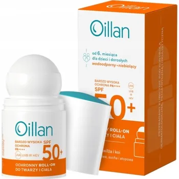 Přípravek na opalování Oillan Ochranný roll-on na obličej a tělo s filtrem SPF50+, 50 ml