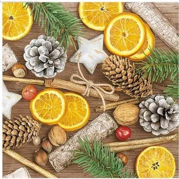 Papírový ubrousek SLGW 023501 Elegance Red Baubles with Snowflakes