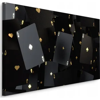 Obraz Nástěnný obraz Černé KARTY Esa Balíček Kasino 30x20