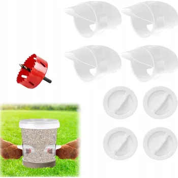 Pro ptáka KRMÍTKO PRO KUŘATA ZÁSOBNÍK NA KRMIVO PRO HOSPODÁŘSTVÍ ODOLNÉ 4KS