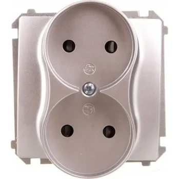 Elektrická zásuvka Elektrická Zásuvka nástěnná Kontakt-simon stříbrná