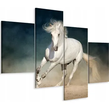 Obraz Obraz Čtyřdílný Galopující KŮŇ Poušť 3D 80x50