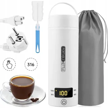 Termoska TURISTICKÁ MINI VARNÁ KONVICE TERMOSKA ELEKTRICKÁ TERMO HRNEK 450ml 300W 3V1