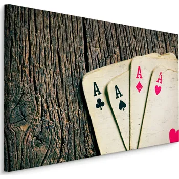 Obraz Nástěnný obraz Staré KARTY Eso Dřevěný Stůl 70x50