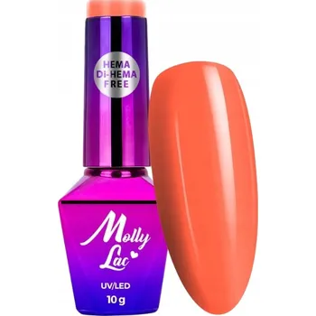Přípravek na nehty Hybridní lak na nehty MOLLYLAC 10g Power Flower Orange Velvet Č. 721