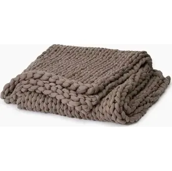 deka Pletená vlněná deka 150cm x 100cm - Hnědá