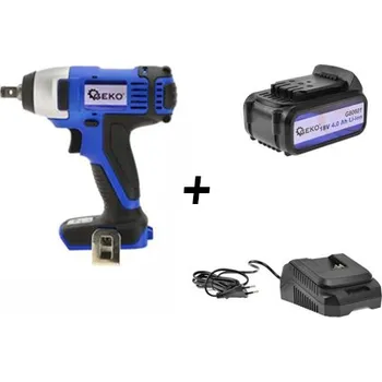 Nabíječka autobaterie Geko Akumulátorový rázový utahovák 150Nm + Baterie 4Ah + nabíječka