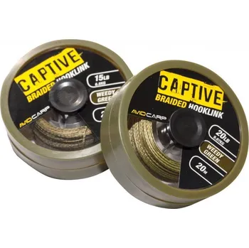 Avid Carp Captive Braided Hooklink 15lb Weedy Green